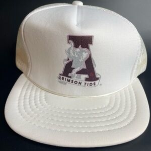 Vintage Alabama Crimson Tide White Mesh Trucker Cap - New Old Stock